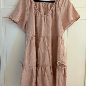 Madewell pink linen dress